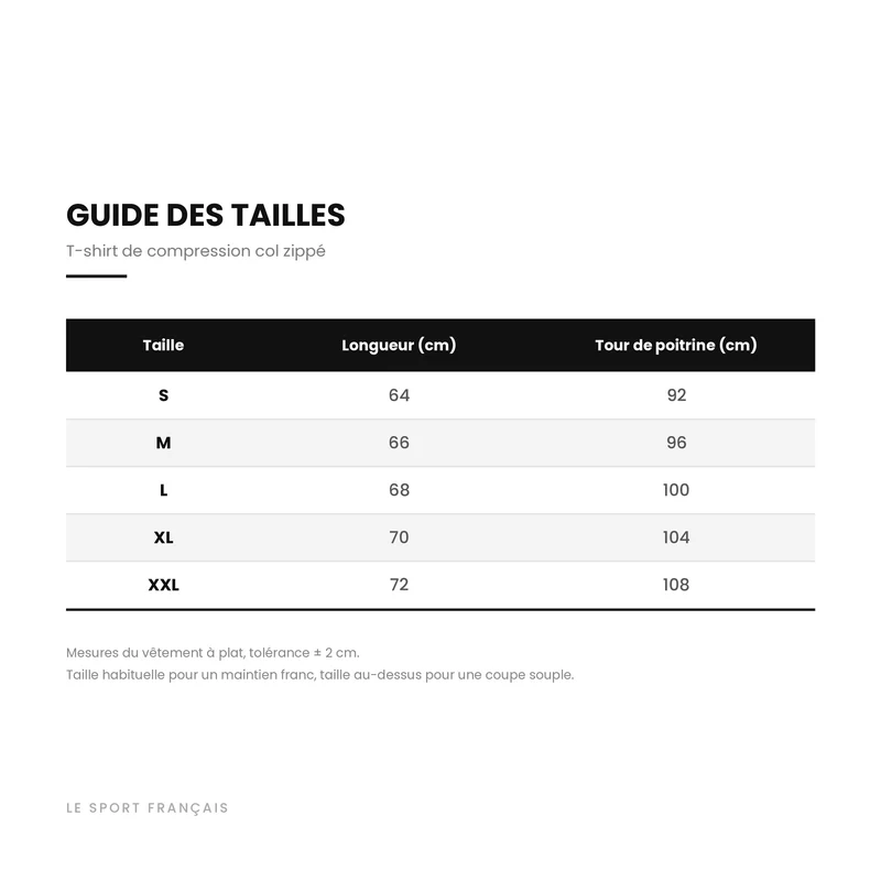 T-Shirt de Compression Homme Col Zippé - Manches Courtes