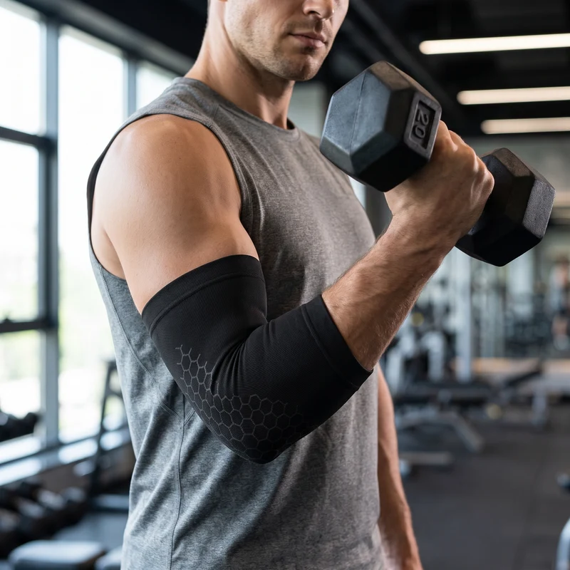Manchon de Coude Compression Tricot Respirant - Noir