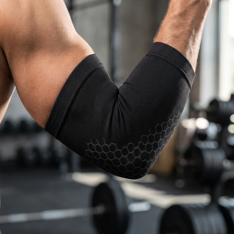Manchon de Coude Compression Tricot Respirant - Noir