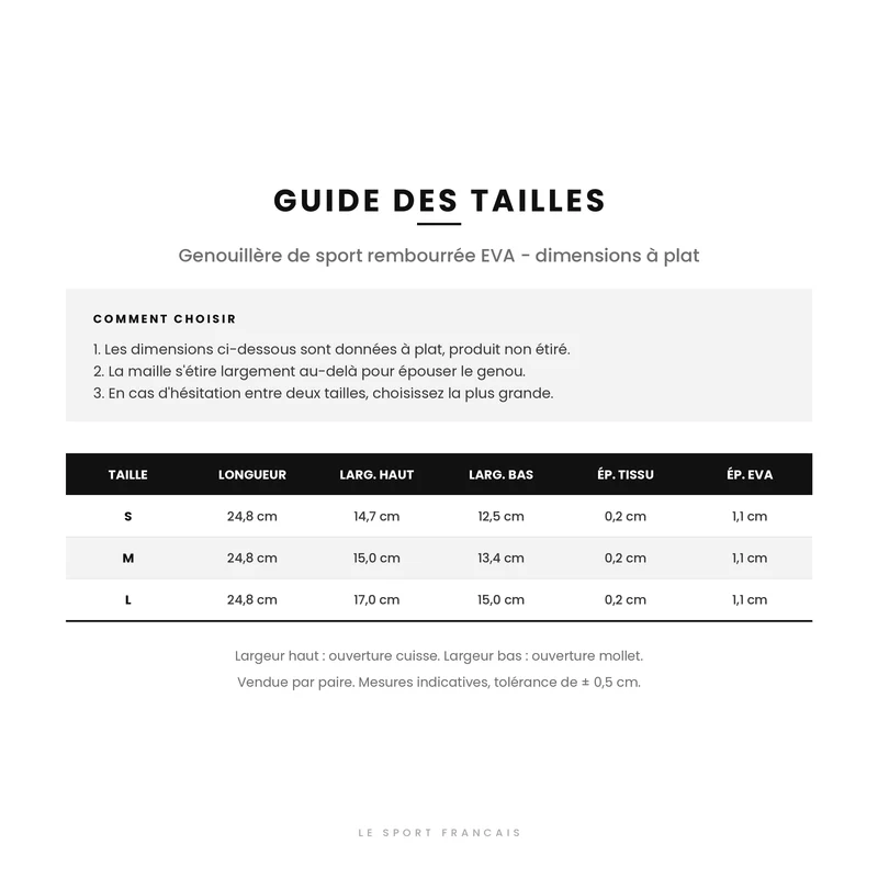 Genouillère de Compression Rembourrée EVA - La Paire