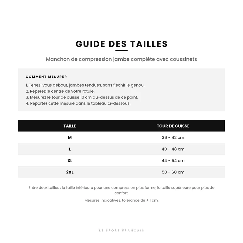Manchon de Compression Jambe Complète avec Double Coussinet EVA