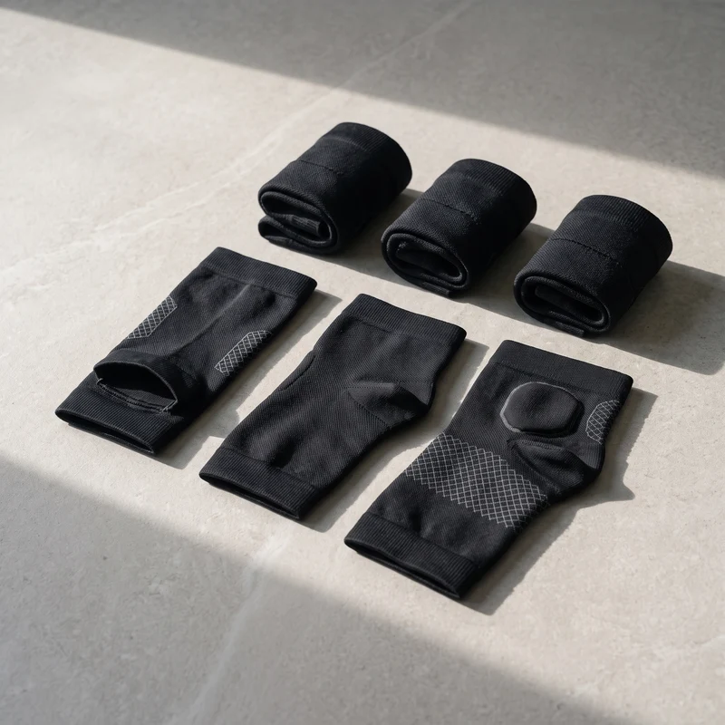 Manchon de Compression Cheville & Pied - Bout Ouvert - Noir - Lot de 3 Paires