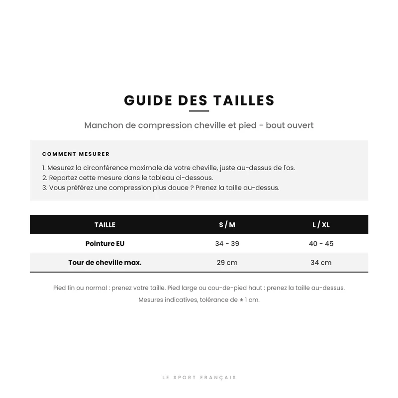Manchon de Compression Cheville & Pied - Bout Ouvert - Blanc - Lot de 3 Paires