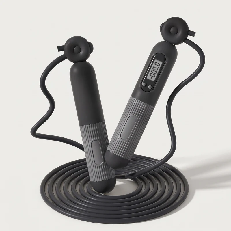 Corde à Sauter Digitale avec Compteur de Sauts — Câble Anti-Emmêlement Réglable