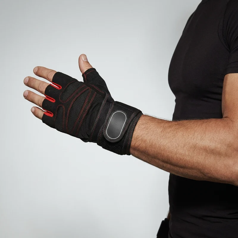 Gants de Musculation Mi-Doigts avec Maintien Poignet
