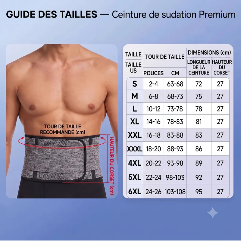 Ceinture de sudation homme