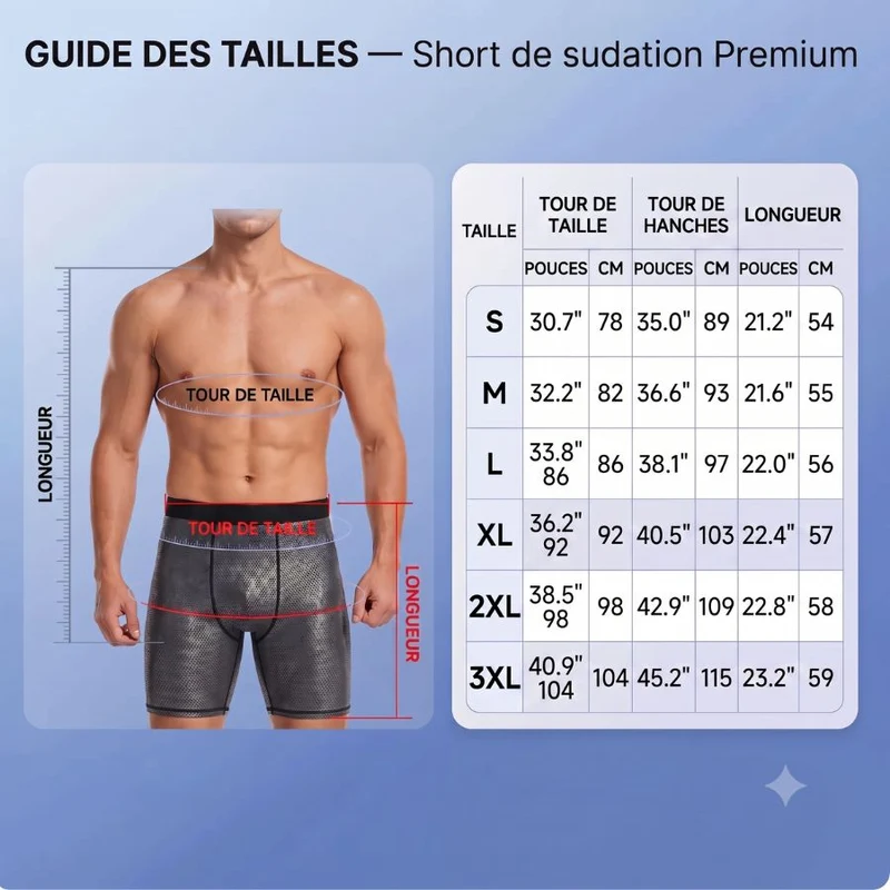 Short de sudation homme