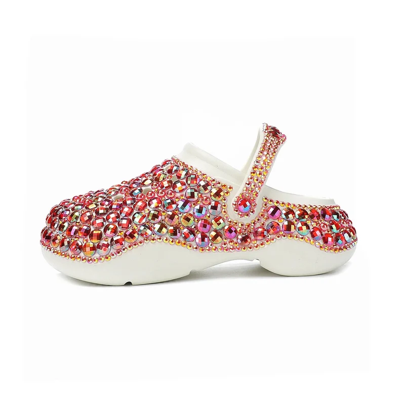 Sabot Paillettes Cristal Rouge
