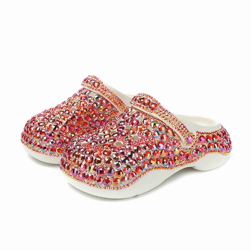 Sabot Paillettes Cristal Rouge
