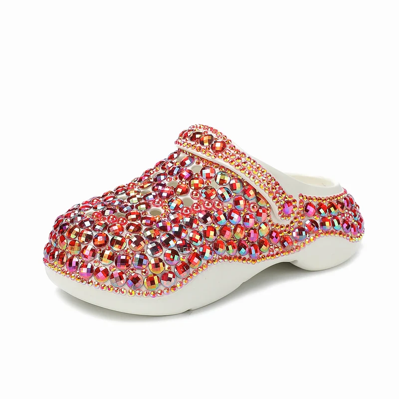 Sabot Paillettes Cristal Rouge