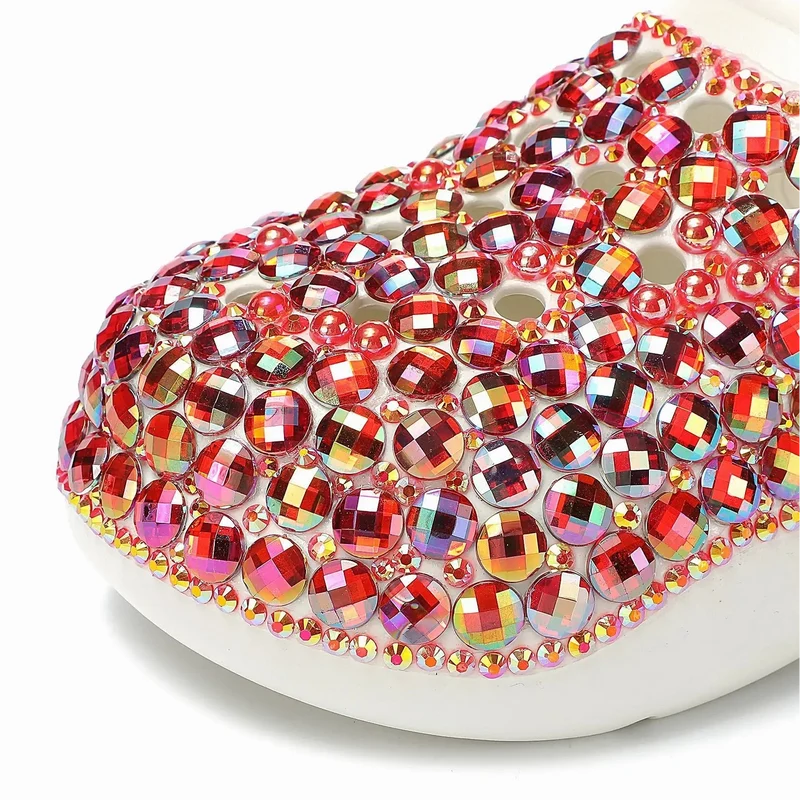 Sabot Paillettes Cristal Rouge