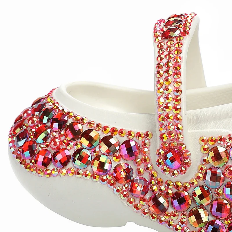 Sabot Paillettes Cristal Rouge