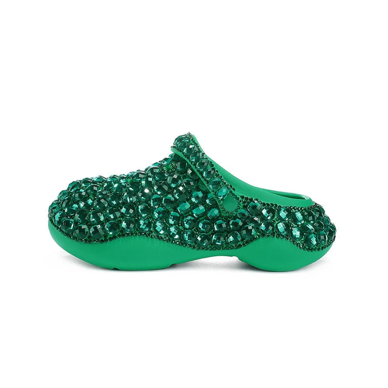 Sabot Paillettes Cristal Vert