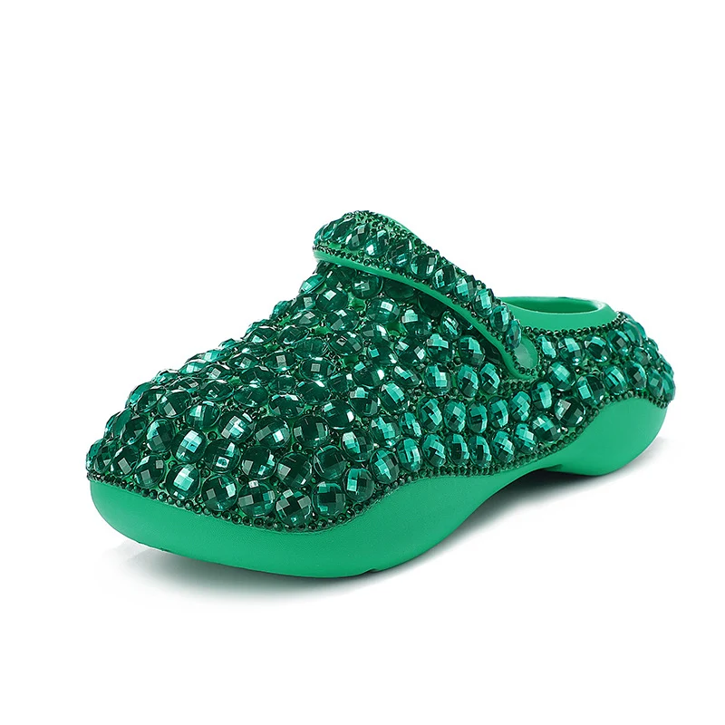 Sabot Paillettes Cristal Vert