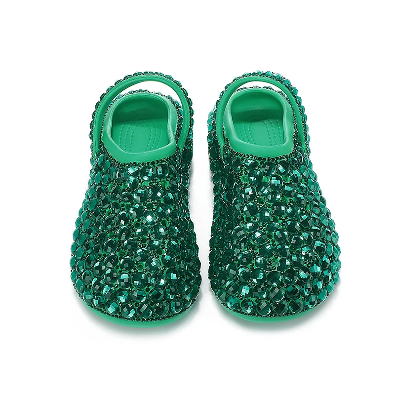 Sabot Paillettes Cristal Vert