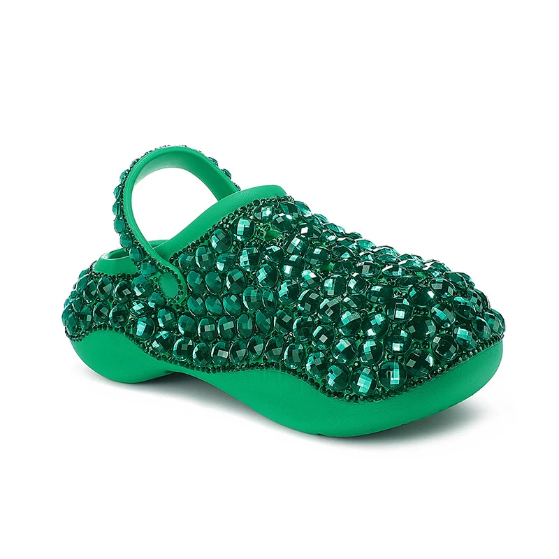 Sabot Paillettes Cristal Vert