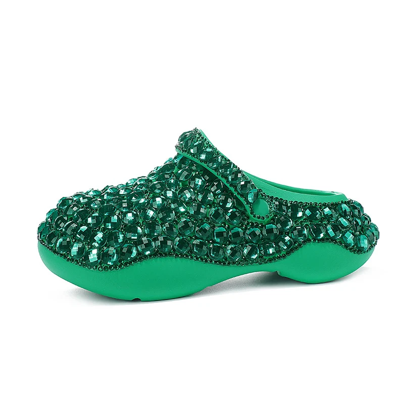 Sabot Paillettes Cristal Vert