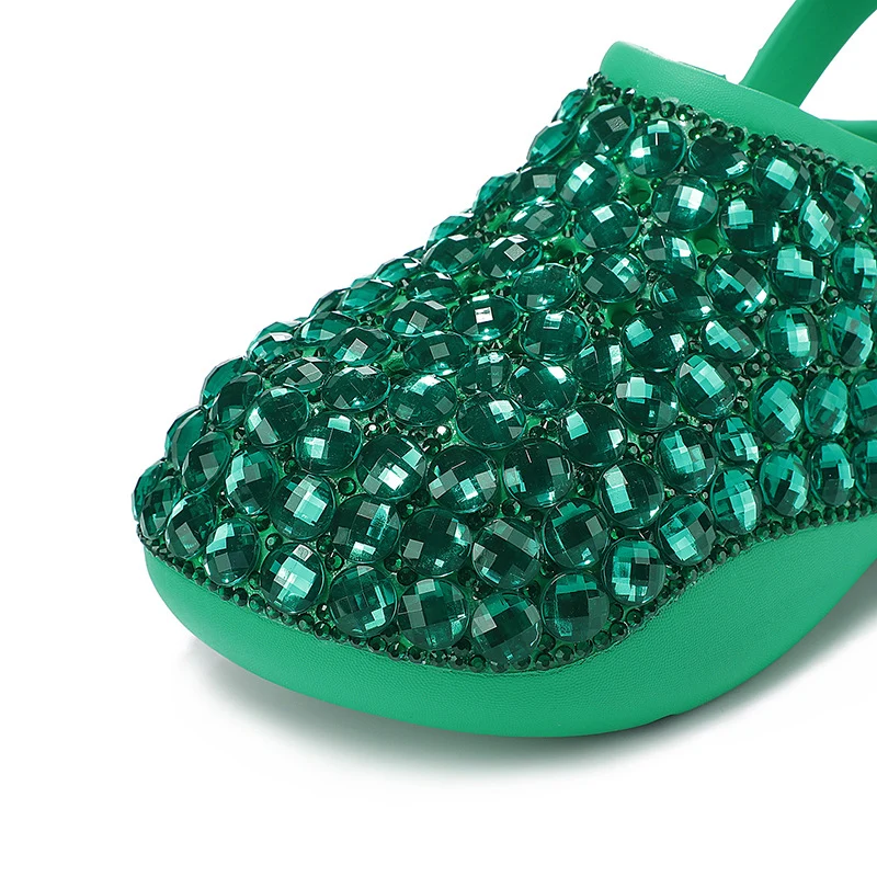 Sabot Paillettes Cristal Vert