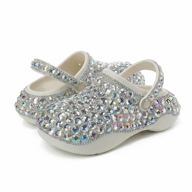 Sabot Paillettes Cristal Argent