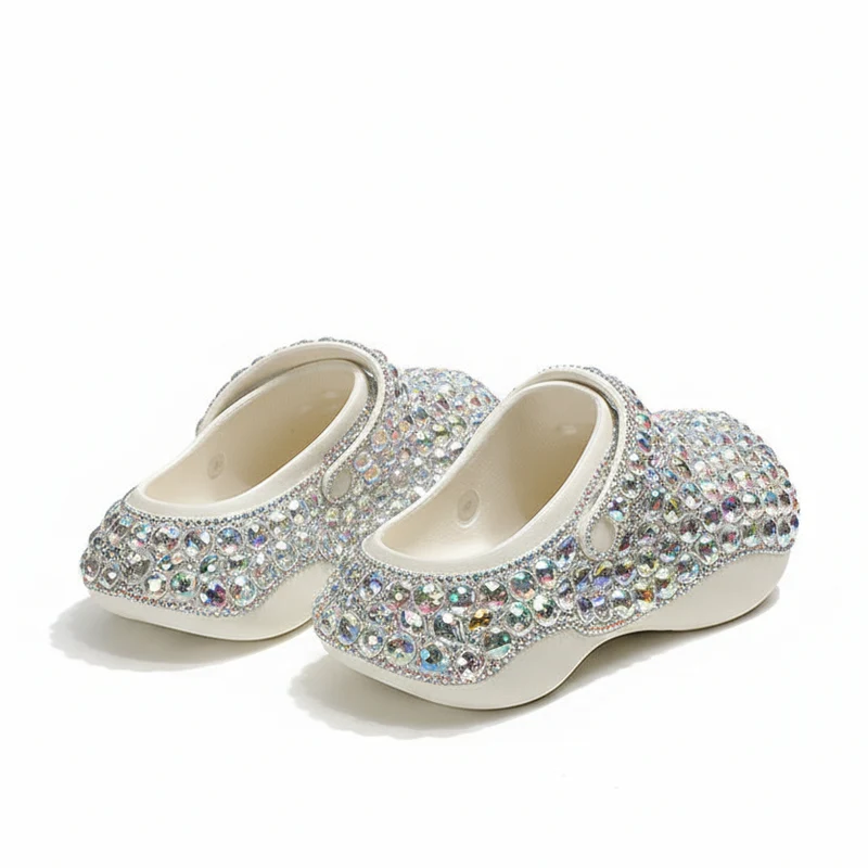 Sabot Paillettes Cristal Argent