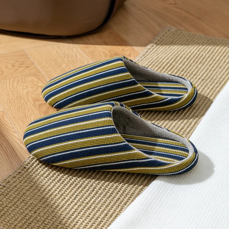 Chaussons femme été coton rayé