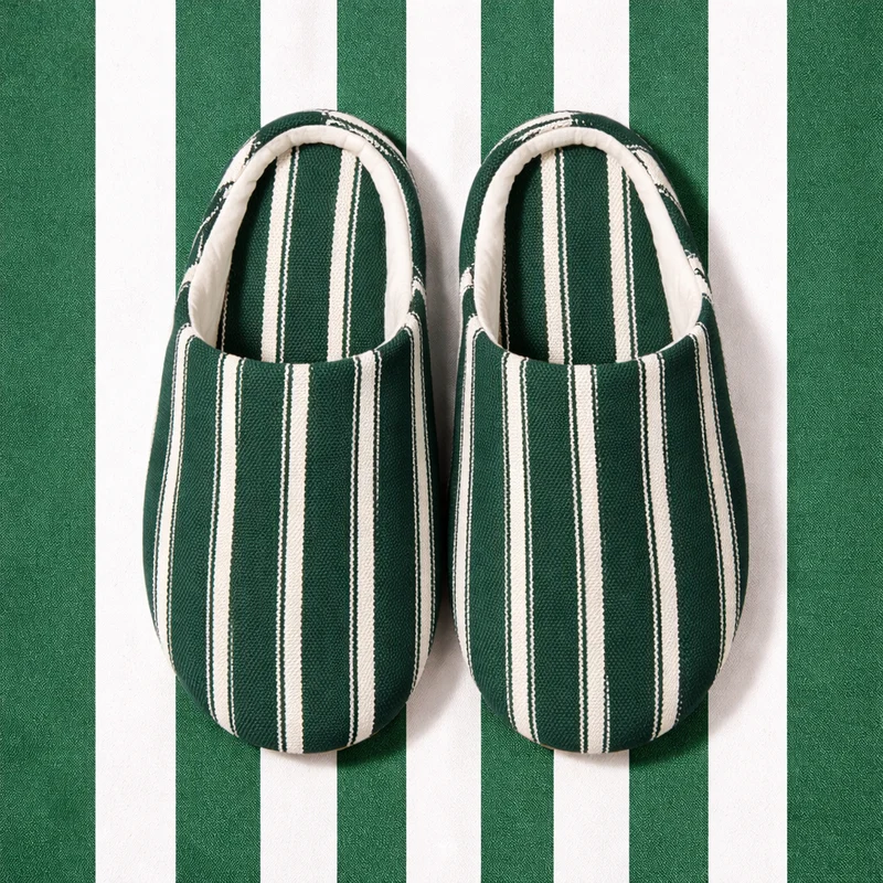 Chaussons femme été à rayures colorées