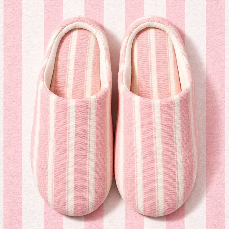 Chaussons femme été à rayures colorées