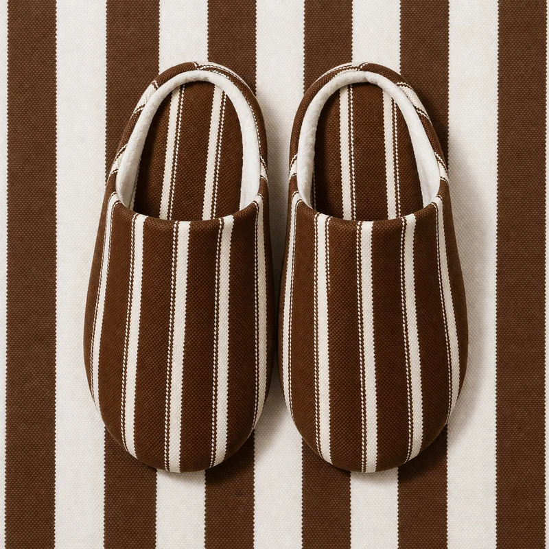 Chaussons femme été à rayures colorées