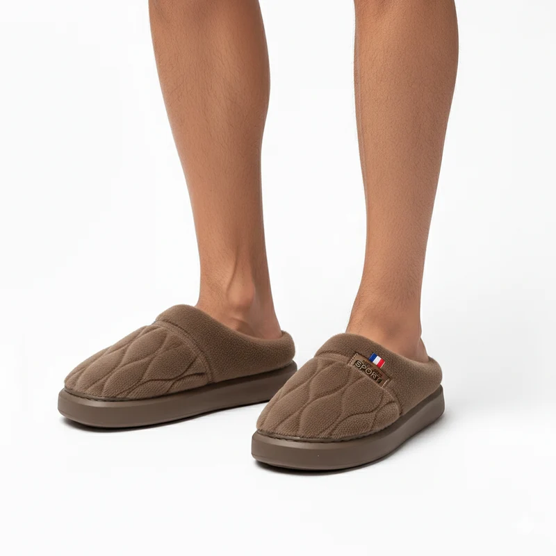 Chaussons Homme Fourrure Marron