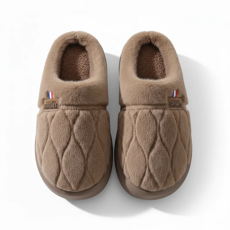Chaussons Homme Fourrure Marron