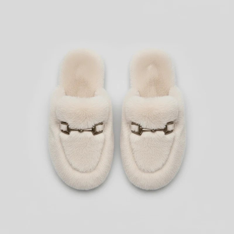 Chaussons en Fausse Fourrure pour Femme