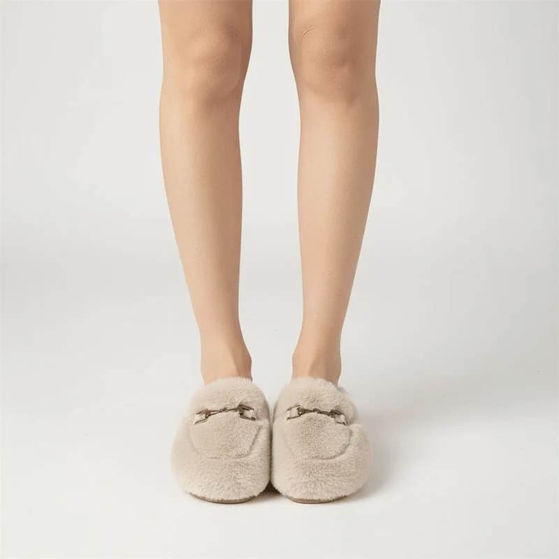 Chaussons en Fausse Fourrure pour Femme