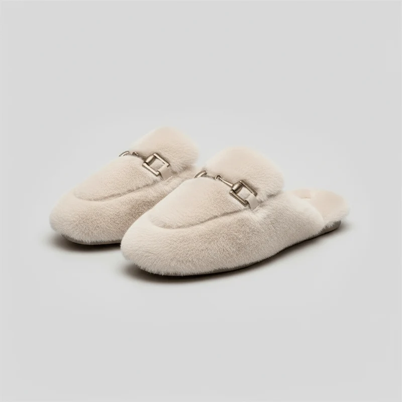 Chaussons en Fausse Fourrure pour Femme