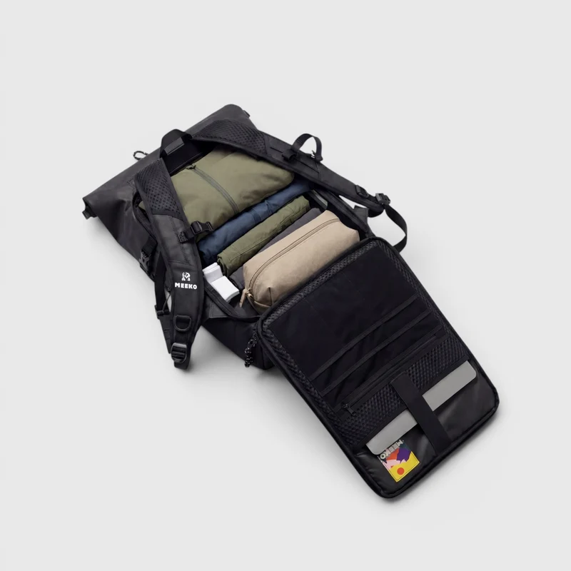 WOODPACKER - BLACK - BACKPACK MODULABLE, TECHNIQUE ET DURABLE