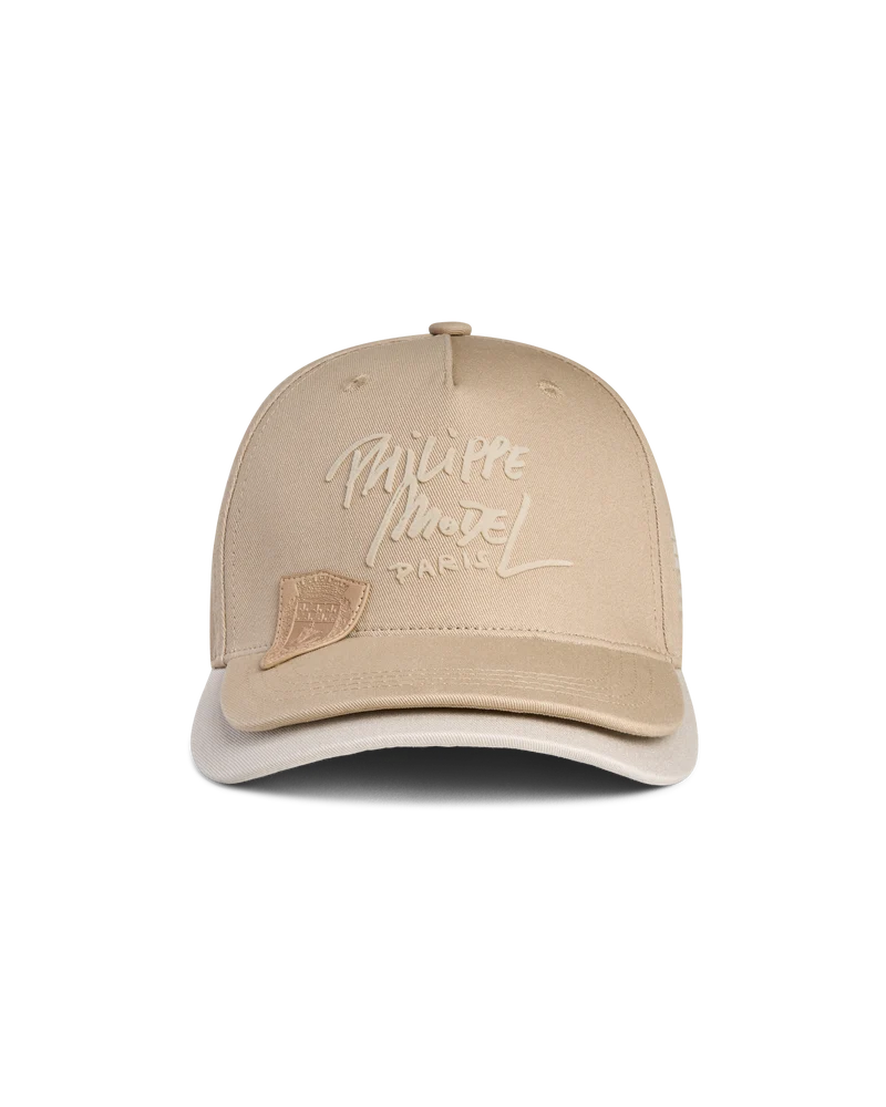 Double Visor Cap, Sand Beige