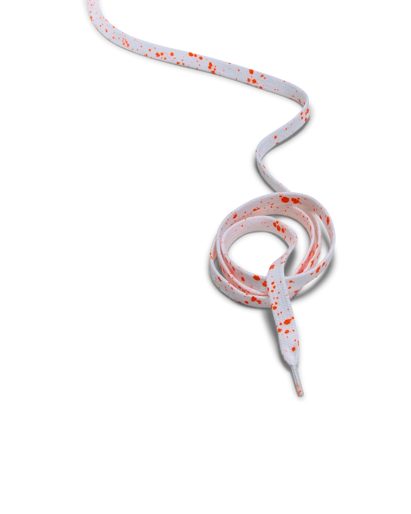 Men’s Laces in Cotton, White Neon Orange