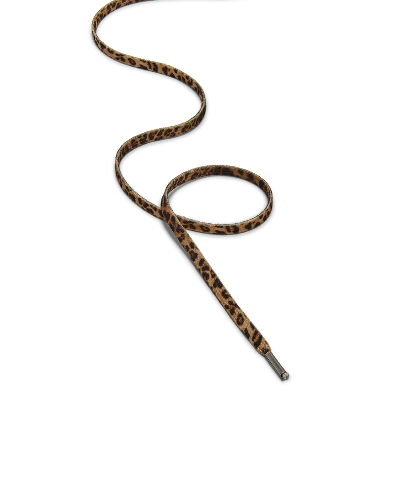 Women’s Laces in Cotton with Animal Print, Beige Black