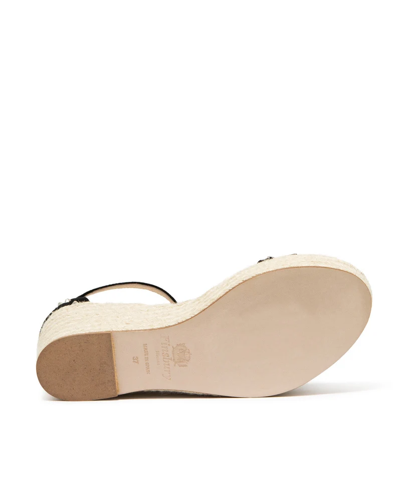 Sandales CAMILLE Veau Velours Noir