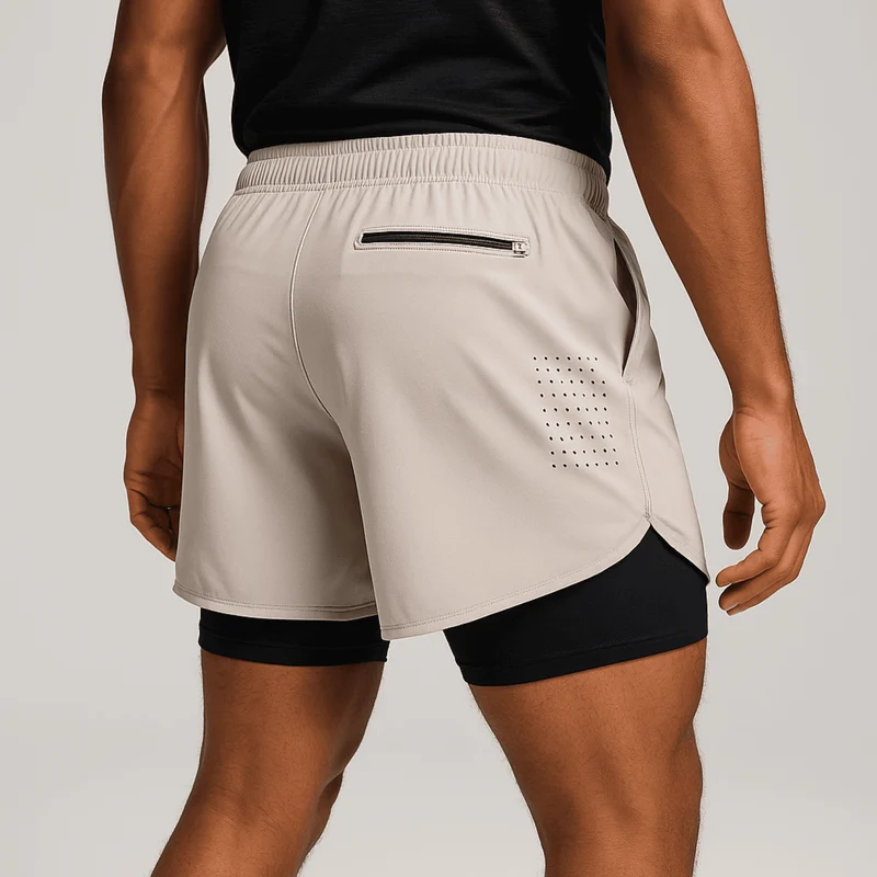 Short 2-en-1 pour homme- avec doublure