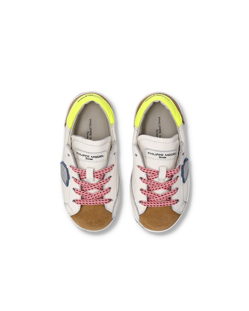 Sneaker Prsx Baby, White Cognac Neon Yellow