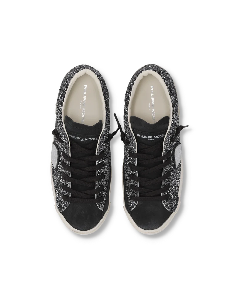 Sneakers Prsx Women with Glitter Upper, Black