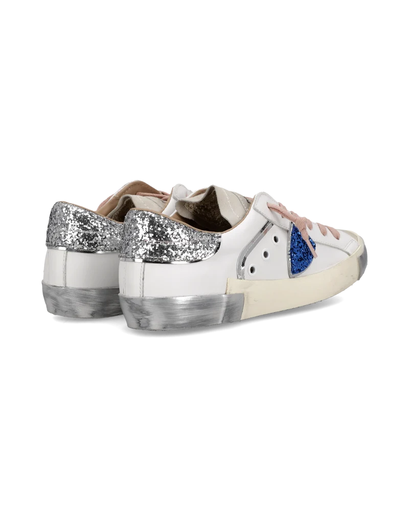 Sneakers Prsx Women, White Silver Light Blue