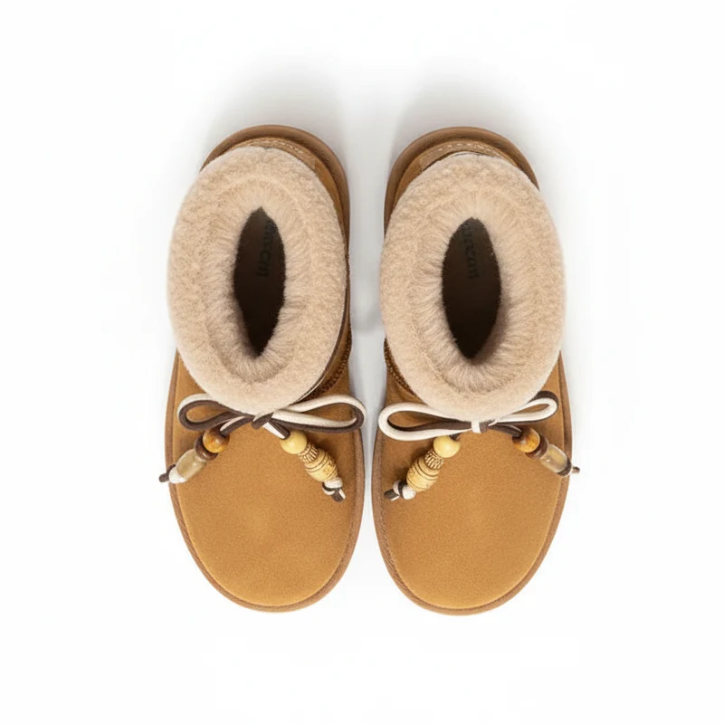 Chaussons Chauds Suedine et Perles