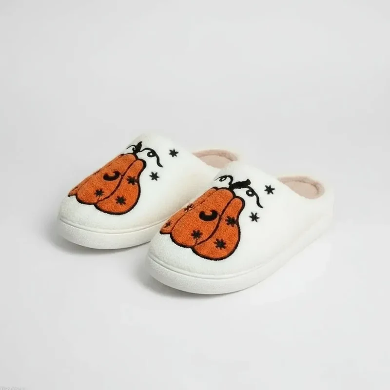 Chaussons moumoute citrouille