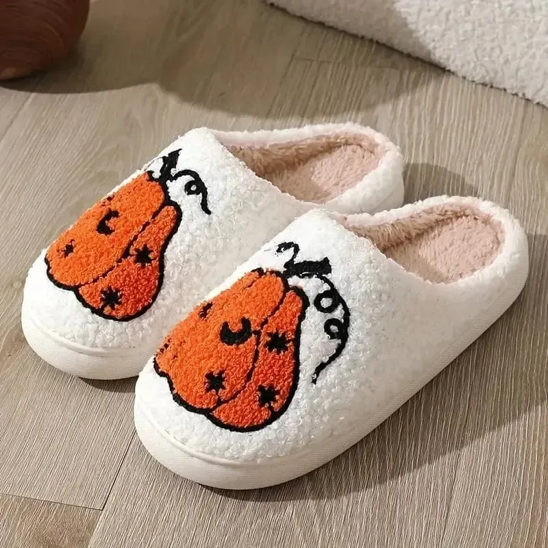 Chaussons moumoute citrouille