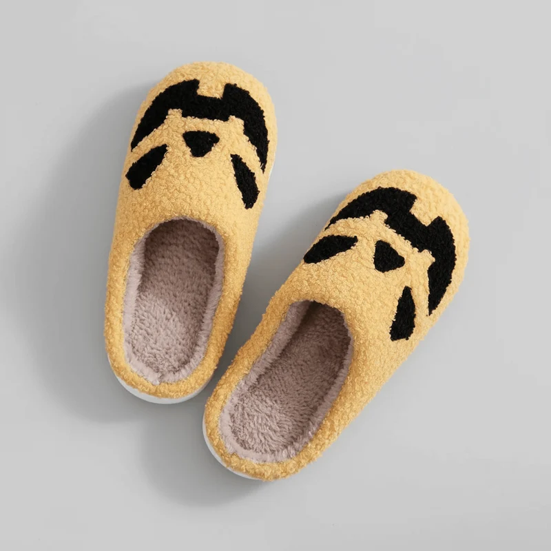 Chaussons moumoute citrouille Halloween