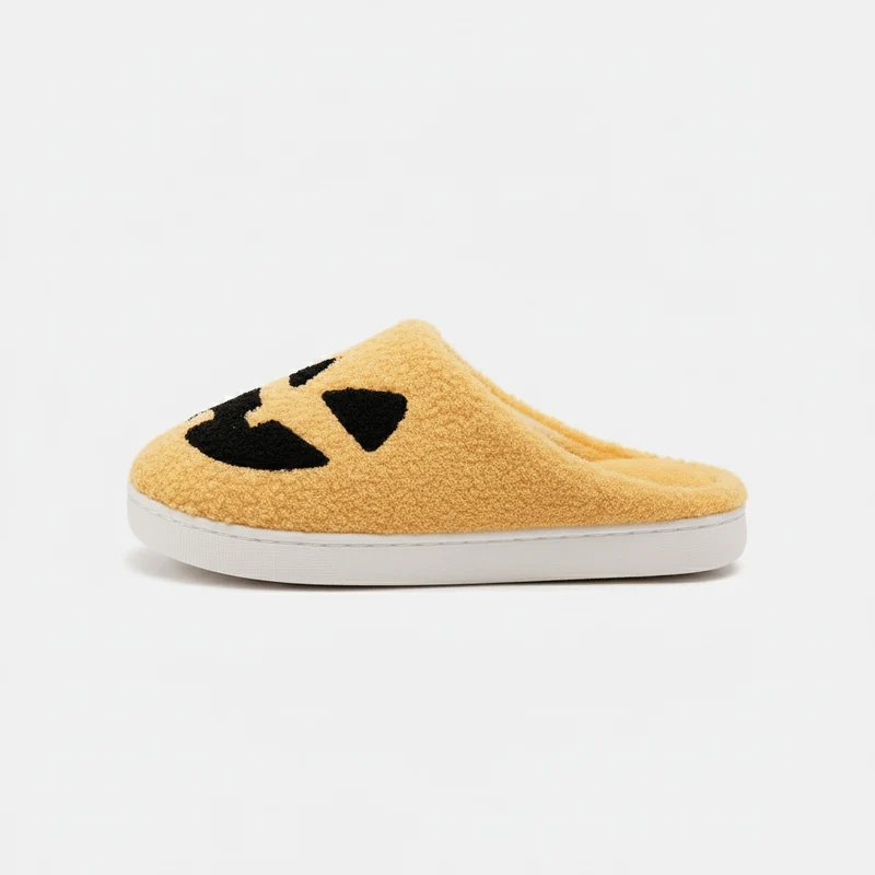 Chaussons moumoute citrouille Halloween