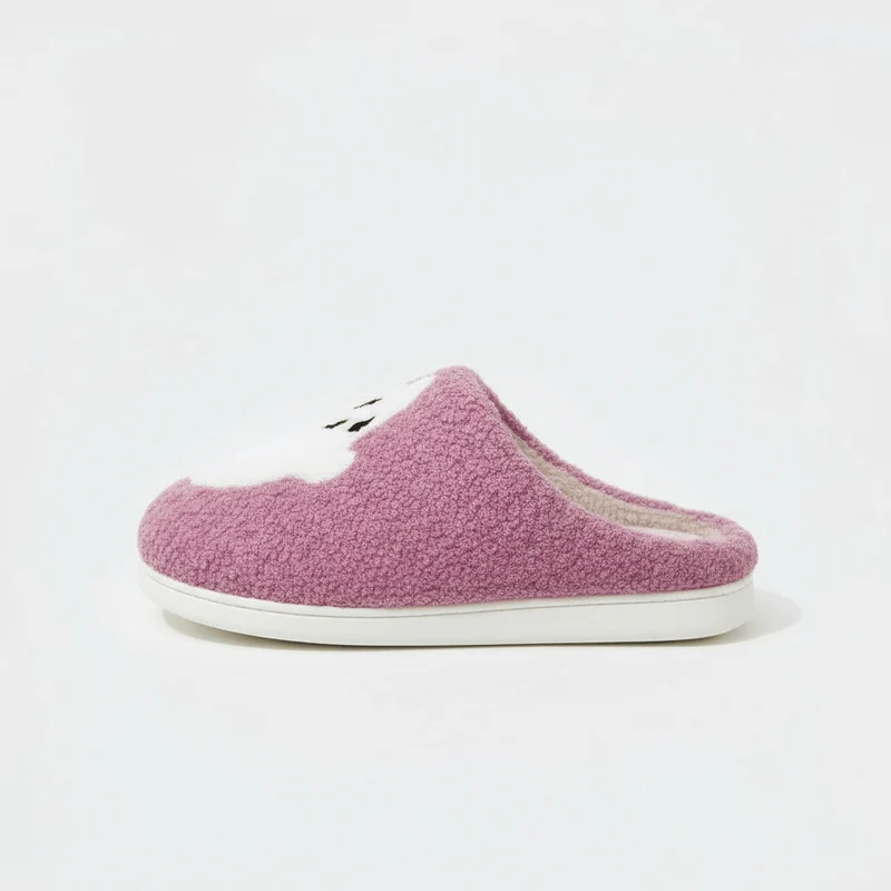 Chaussons moumoute Halloween fantôme rose