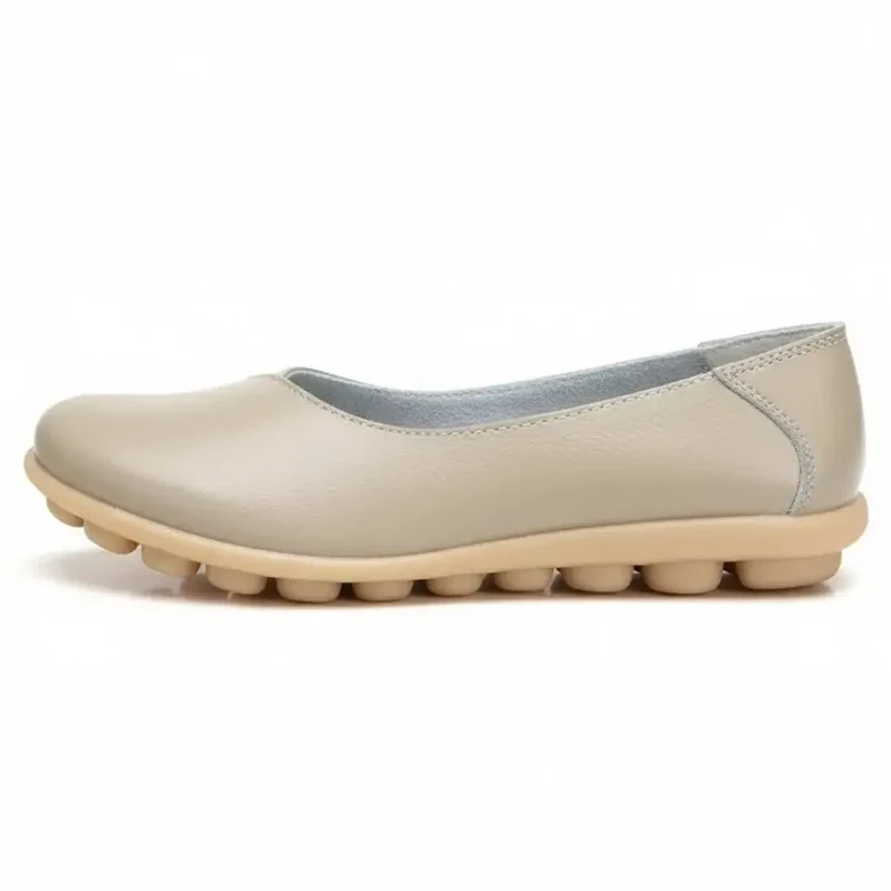 Chaussons Ballerines en Cuir pour Femme