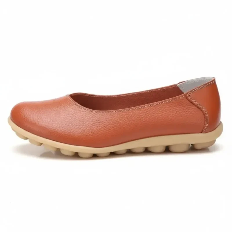 Chaussons Ballerines en Cuir pour Femme